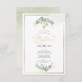 PixDezines Baptême d'Eucalyptus Rustique Aquarelle Kaart (Voorkant / Achterkant)