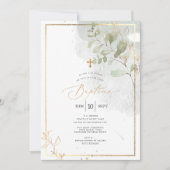 PixDezines Baptême d'Eucalyptus Rustique Aquarelle Kaart (Voorkant)