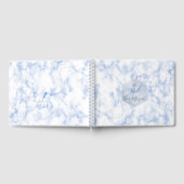 PixDezines Bar Mitswa, Marmer, Blauw + Zilver Gastenboek (Volledig)