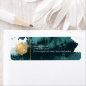 PixDezines Bar Mitzvah Blauwgroen groene Waterverf Etiket (Insitu)