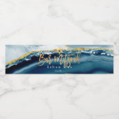 PixDezines Bar Mitzvah, Blauwgroen Waterverf Agaat Waterfles Etiket (Enkel label)