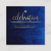 PixDezines Bar Mitzvah Celebration Cards ✡ marine Informatiekaartje (Achterkant)