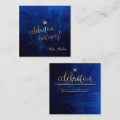PixDezines Bar Mitzvah Celebration Cards ✡ marine Informatiekaartje (Voorkant / Achterkant)