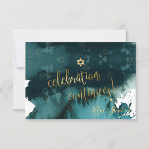 PixDezines Bar Mitzvah Celebration Kaarten ✡ Blauw RSVP Kaartje