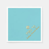 PixDezines Bar Mitzvah DIY kleur turquoise Servet (Voorkant)