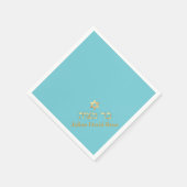 PixDezines Bar Mitzvah DIY kleur turquoise Servet (Hoek)