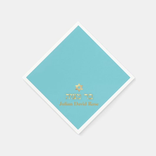 PixDezines Bar Mitzvah DIY kleur turquoise Servet (Hoek)