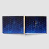 PixDezines Bar Mitzvah, marineblauwe Waterverf Gastenboek (Volledig)