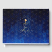 PixDezines Bar Mitzvah, marineblauwe Waterverf Gastenboek (Voorkant)