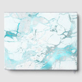 PixDezines Bar Mitzvah, Marmer, Aqua+Silver Gastenboek (Achterkant)