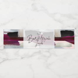 PixDezines Bar Mitzvah, Maroon Waterverf Swatches Waterfles Etiket