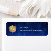 PixDezines Bar Mitzvah Navy Blue Waterverf Etiket (Insitu)