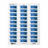 PixDezines Bar Mitzvah Navy Blue Waterverf Etiket (Full Sheet)