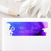 PixDezines Bar Mitzvah Paarse Waterverf Etiket (Insitu)