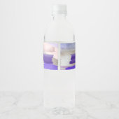 PixDezines Bar Mitzvah, Paarse Waterverf Swatches Waterfles Etiket (Achterkant)