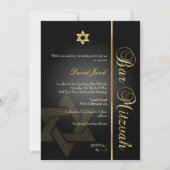 PixDezines BAR MITZVAH/STAR VAN DAVID/GOLD+BLACK Kaart (Voorkant)