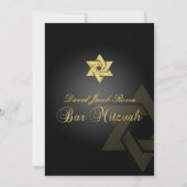 PixDezines BAR MITZVAH/STAR VAN DAVID/GOLD+BLACK Kaart (Achterkant)