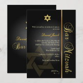 PixDezines BAR MITZVAH/STER VAN DAVID/GOUDBLAD+ZWA Kaart (Voorkant / Achterkant)