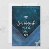 PixDezines Bar Mitzvah |Thunder Blue-Waterverf Kaart (Voorkant)