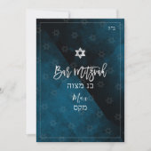 PixDezines Bar Mitzvah |Thunder Blue-Waterverf Kaart (Voorkant)