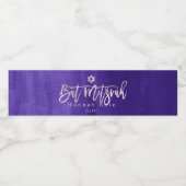 PixDezines Bar Mitzvah, Violet Waterverf + Blush Waterfles Etiket (Enkel label)