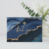PixDezines Bar Mitzvah Waterverf Agate Dank u  Bedankkaart (Staand voorkant)