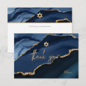 PixDezines Bar Mitzvah Waterverf Agate Dank u  Bedankkaart (Voorkant / Achterkant)