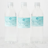 PixDezines Bar Mitzvah Waterverf Shoreline Beach Waterfles Etiket (Flessen)