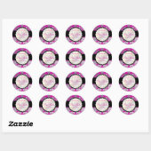 PixDezines Barok Damask/DIY kleur/magenta Ronde Sticker (Vel)