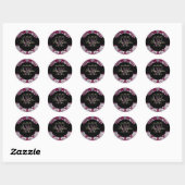 PixDezines Barok Damask/Faux Silver+Bourgondië Ronde Sticker (Vel)