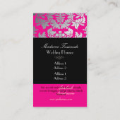 PixDezines barokdemask faux Silver/Hot Roze Visitekaartje (Achterkant)