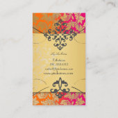 PixDezines Barokdemask/oranje+roze Visitekaartje (Achterkant)