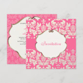 PixDezines Baronische Damask/Roze/DIY kleur Kaart (Voorkant / Achterkant)