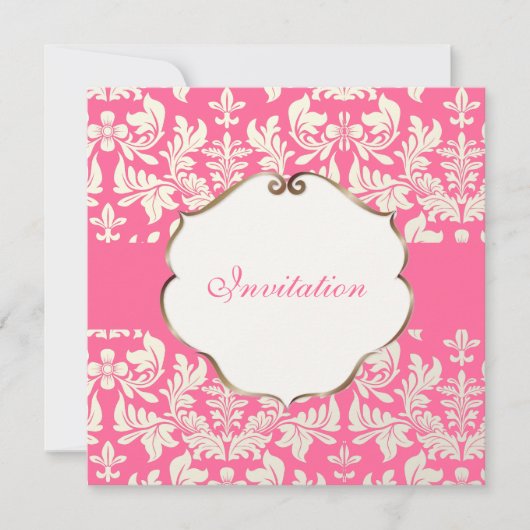PixDezines Baronische Damask/Roze/DIY kleur Kaart (Voorkant)