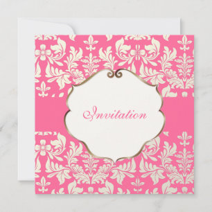 PixDezines Baronische Damask/Roze/DIY kleur Kaart