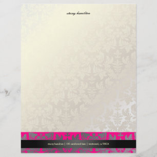 PixDezines Baroque Damask/hot-roze Custom Briefhoofd