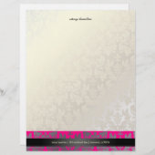 PixDezines Baroque Damask/hot-roze Custom Briefhoofd (Voorkant / Achterkant)