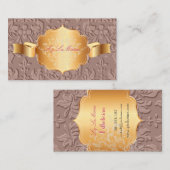 PixDezines Baroque damask/mauve Visitekaartje (Voorkant / Achterkant)