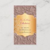 PixDezines Baroque damask/mauve Visitekaartje (Achterkant)