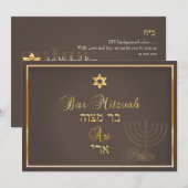 PixDezines baruch hashem bar mitzvah/DIY kleur Kaart (Voorkant / Achterkant)