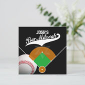 PixDezines ✡ Baseball Diamant/ Bar Mitswa Kaart (Staand voorkant)