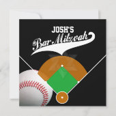 PixDezines ✡ Baseball Diamant/ Bar Mitswa Kaart (Voorkant)