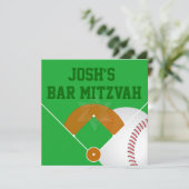 PixDezines ✡ Baseball Diamant/ Bar Mitzvah Kaart (Staand voorkant)