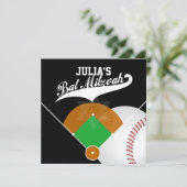 PixDezines ✡ Baseball Diamond/Bat Mitzvah Kaart (Staand voorkant)
