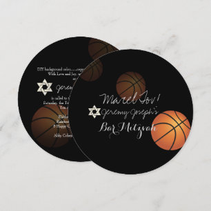 PixDezines Basketbal Bar Mitzvah/Doe-het-zelf Kleu Kaart