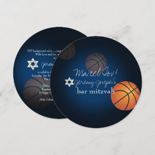 PixDezines Basketbal Bar Mitzvah/Doe-het-zelf Kleu Kaart
