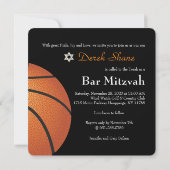 ✡ PixDezines Basketbal Bar Mitzvah Uitnodiging (Achterkant)