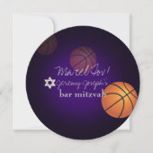 PixDezines Basketball Bar Mitswa/DIY Kleur Kaart (Voorkant)