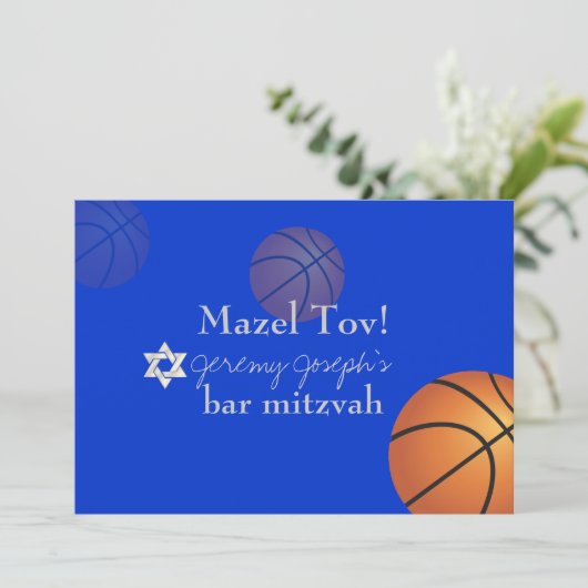 ✡ PixDezines Basketball Bar Mitzvah/DIY Color Kaart (Staand voorkant)