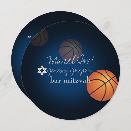 PixDezines Basketball Bar Mitzvah/DIY Color Kaart (Voorkant / Achterkant)